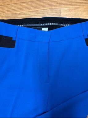 Sportmax Electric Blue Flat-Front Shorts